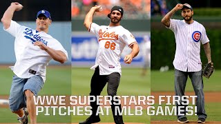 WWE Superstars first pitches! (Ft. John Cena, Seth Rollins, LA Knight & more)