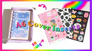 6 Ring Binder Cover Inserts for A6 6 Ring Binder