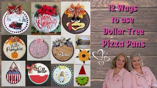 12 Ideas for using DOLLAR TREE PIZZA PANS | Fall DIY's | Christmas Sign | Farmhouse Shabby Chic More