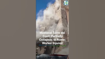 Medieval tower in Rome partially collapses during renovations, injuring a worker