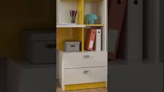 Vibrant Custom Study Desk with Bookshelf | Space-Saving Furniture #HomelyFurnitureBD #chair #table