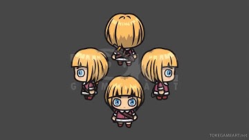 4 Directional Warrior Girl - 2D Character Sprite for Indie Game Developer