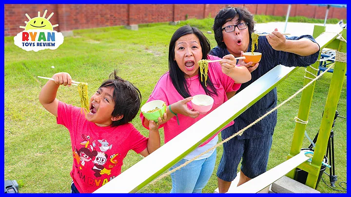 DIY Japanese Bamboo Noodle Slide Family Fun Activities!!! - DayDayNews