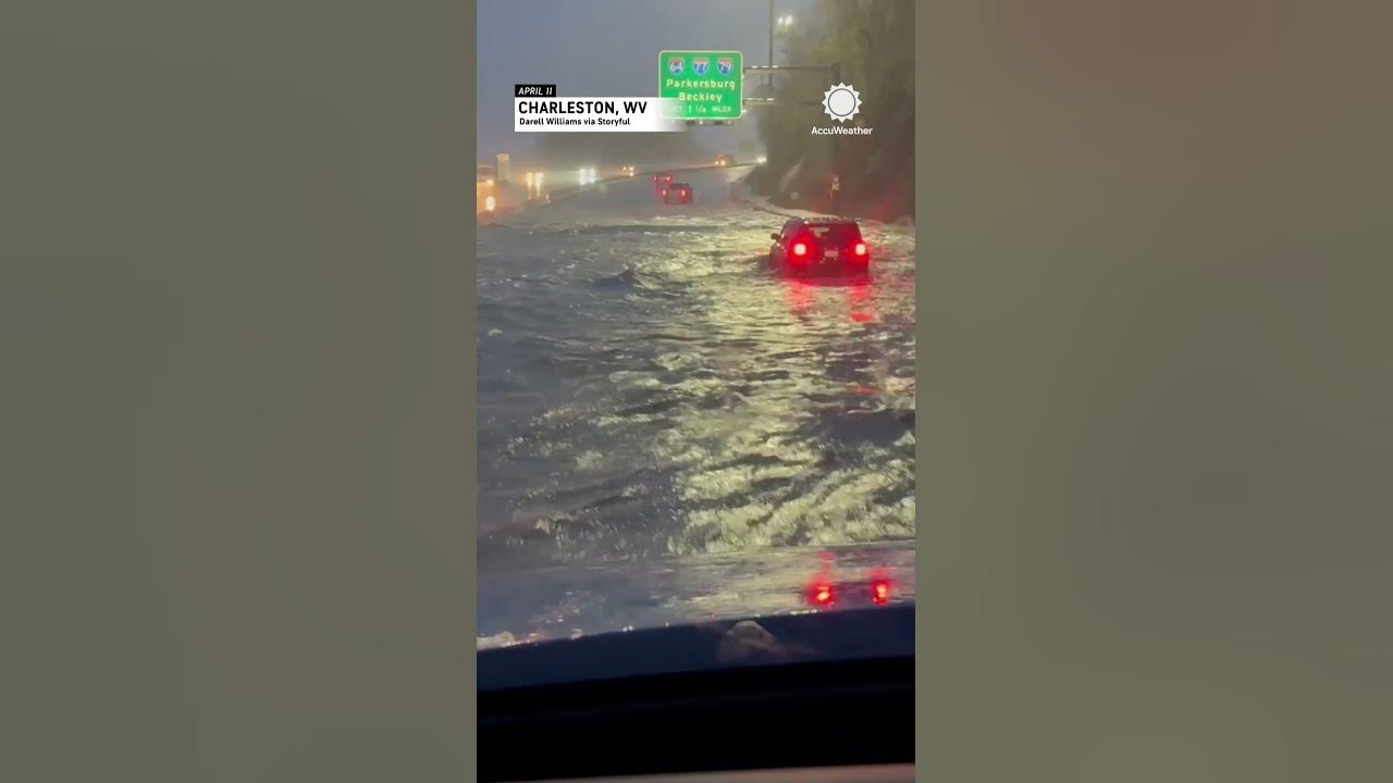 Heavy Rain Floods Charleston, West Virginia Interstate YouTube