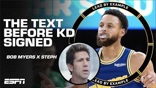 Steph Curry \& Bob Myers reflect on the text before KD signed with the Warriors | Lead By Example