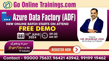 Azure Data Engineering Demo Part1 - June 10th 2024 | Bhaskar Jogi | Go Online Trainings