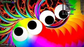 Slither.io A.I. RAINBOW SKIN Vs Pro Snakes - Epic Skin Slitherio Vip Gameplay - World Record