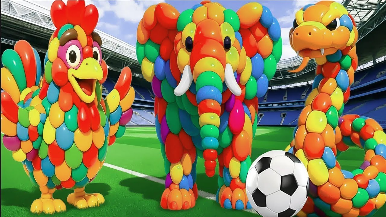 The mascot vibrato assistant elephant placed on the football field is popular co-produced, creative