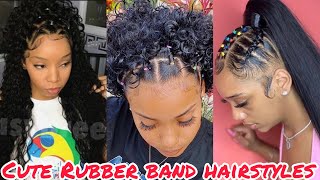 💫15 Unique and Easy beautiful rubber band hairstyles on natural hair /curly hair 💫🦋
