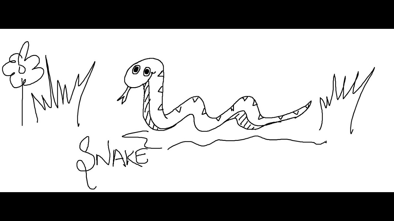 Easy Kids Drawing Lessons : How to Draw a Cartoon Snake - YouTube