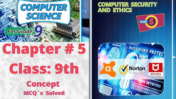 Computer Science Class 9 | Chapter # 5 computer security and ethics | MCQ`s | sindh textbook board