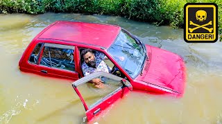 Car Stunt Gone Wrong | കാർ വെള്ളത്തിൽ പോയപ്പോൾ | കണ്ടാൽ നിങ്ങൾ ഞെട്ടും അപകടം വരുന്ന വഴി | M4  Tech |