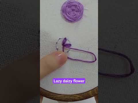 كيف اتعلم التطريز طريقة تطريز وردة سهلة How To Embroider A Rose For Beginners Lazy Daisy Shorts