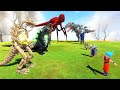 Godzilla Battle - Godzilla of Evolution, Titan Red VS Dragon Ball Z - Animal Revolt Battle Simulator