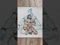 Hanuman Ji and Shree Ram sketch, made using ball pens