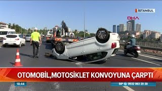 Otomobil, motosiklet konvoyuna çarptı - Atv Haber 24 Haziran 2019