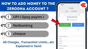 How to Add Funds in ZERODHA ? | 3 Different Methods | Zerodha Tutorials Tamil