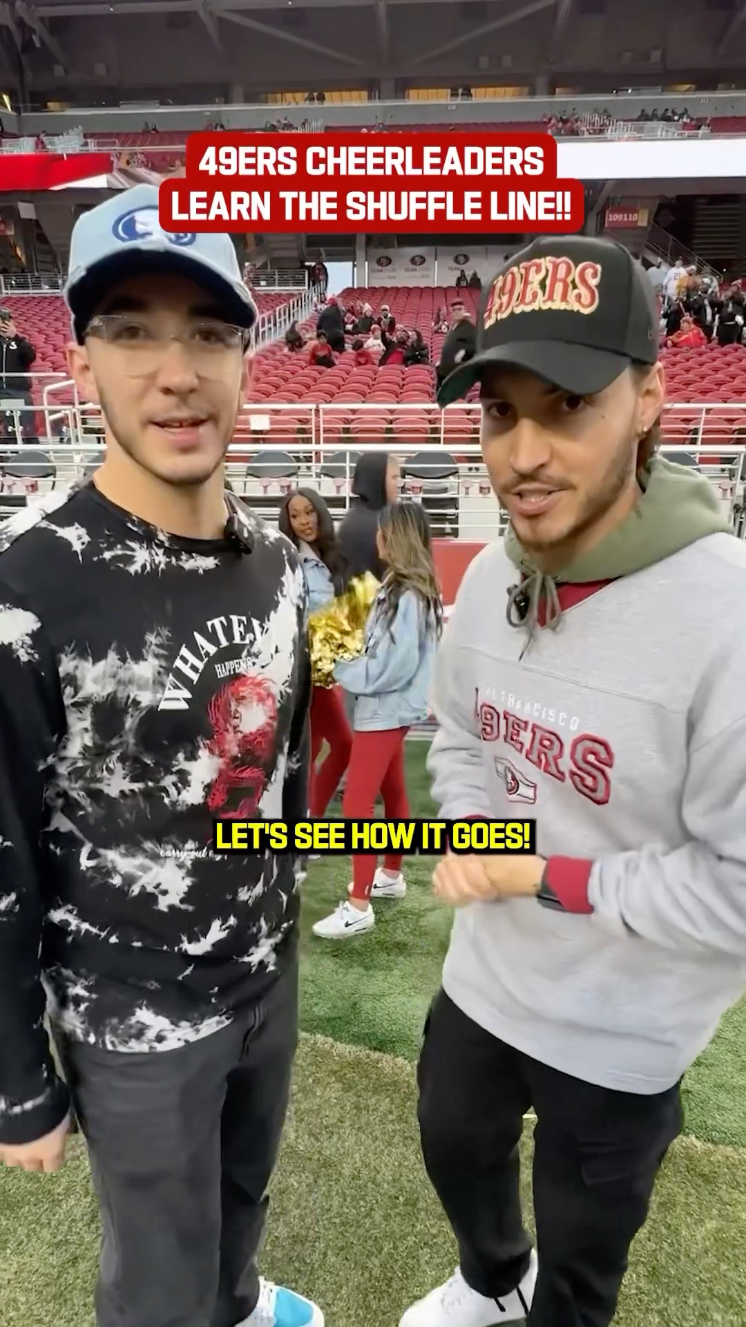 49ers Cheerleaders learn the shuffle line! ?? @thewilliamsfam_