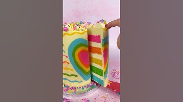 Rainbow Cake made with Frost Form & Butter Ganache 🌈 #cakedecorating