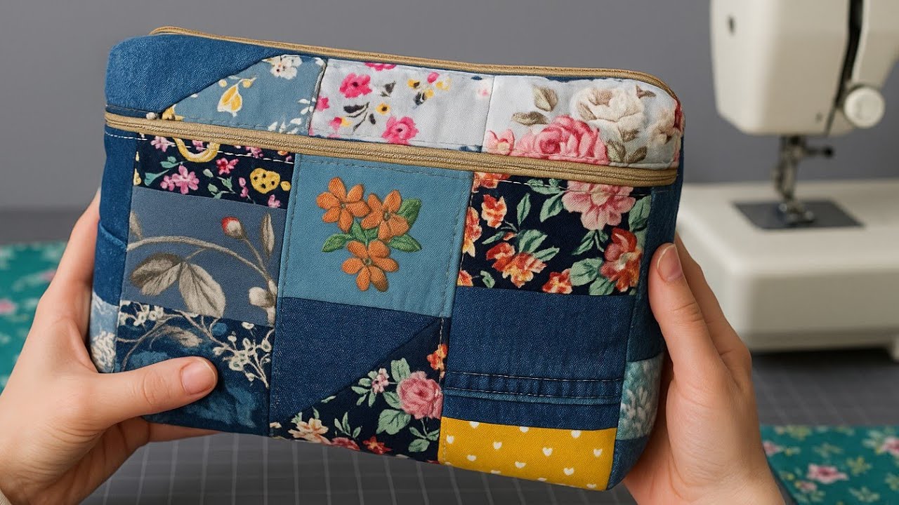 Удивительное шитье и сочетание выброшенных тканей и старых джинсов #рукоделие