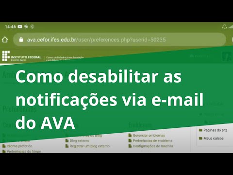 Tutorial - Como desabilitar as notificações via e-mail do AVA