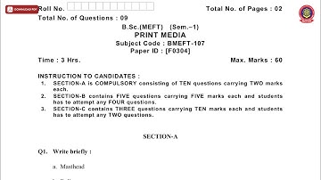 BSC MEFT 1ST SEM PRINT MEDIA F DEC 2018 | PTU