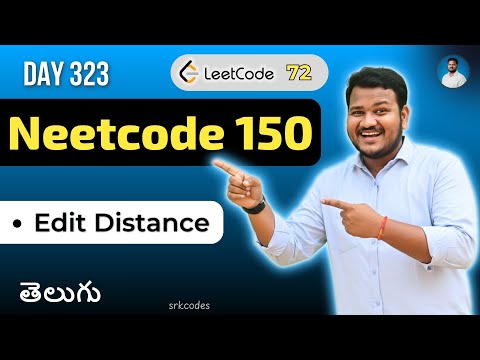 Leetcode 72: Edit Distance in Telugu | DFS, Memoization | Python DSA | srkcodes