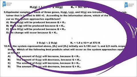 AP Chemistry Unit 7 Practice Problems 2020