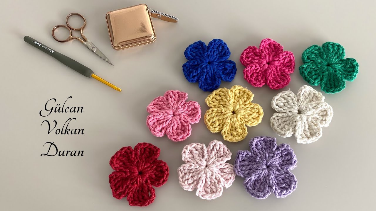 En Kolay Örgü Çiçek Yapımı 🌸