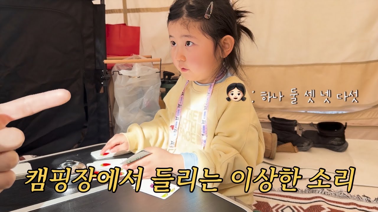 도아 쭉쩡 할리갈리 하는데 자꾸 옆에서 소리;;🔊ㅣ도아네장박캠핑