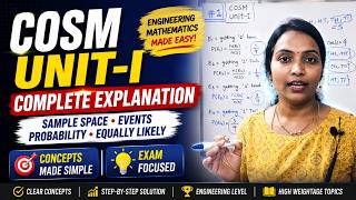 COSM Unit-1 🔥 Probability FULL Concept  Events, Sample Space & Equally Likely Events