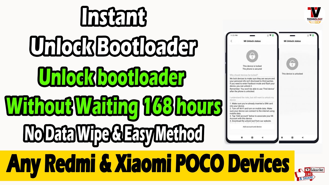 Unlock Bootloader Any Redmi \U0026 Xiaomi Poco Devices | No Wait Time | No Data Wipe | Miui 12 | 2021 |