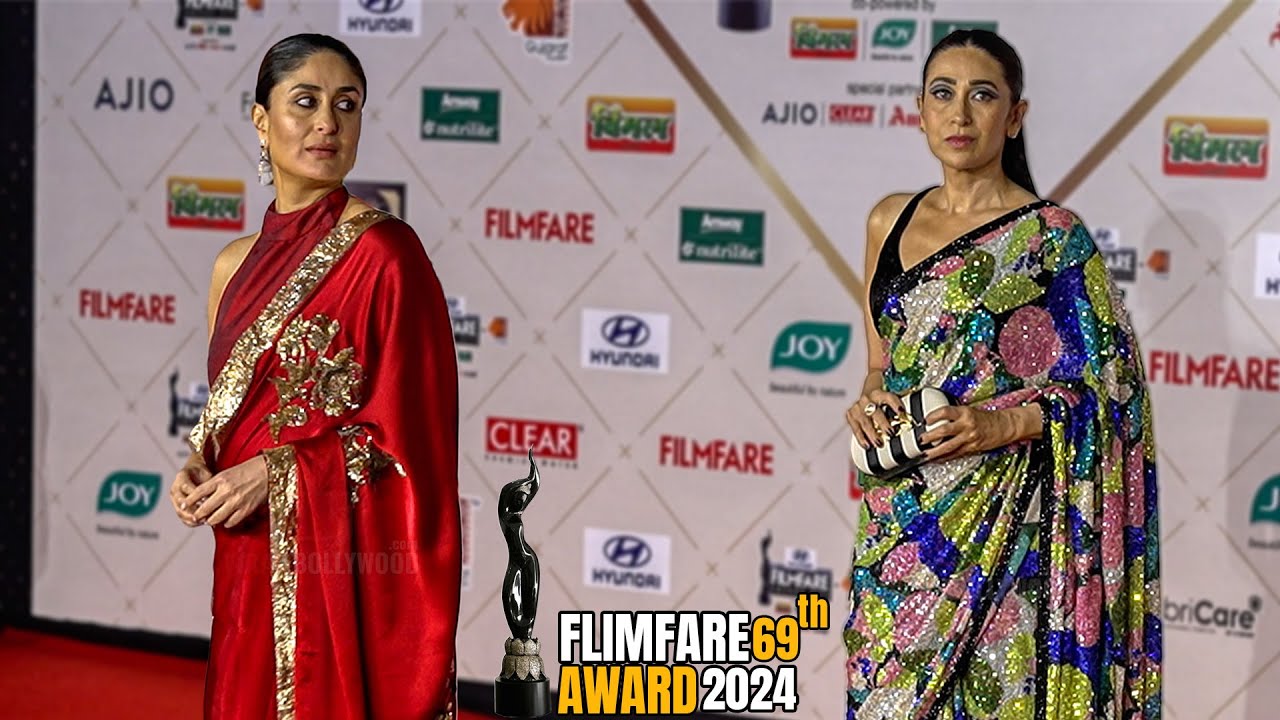 Sister Kareena and Karisma Kapoor Stun on the Red Carpet at Filmfare Awards 2024