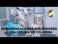 Recomendaciones posteriores a una cirugía de columna