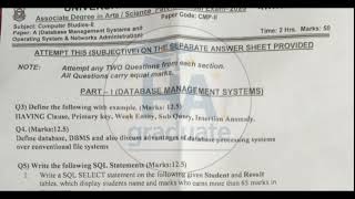 ADA ADS Part 2 Computer paper 2026 / Punjab University