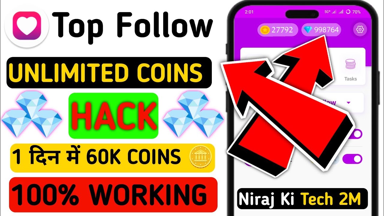 🌹 Top Follow App Unlimited Coins Trick | Top Follow App Unlimited Coins ...