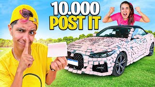 ENCHI O CARRO DA MINHA NAMORADA COM 10.000 POST IT