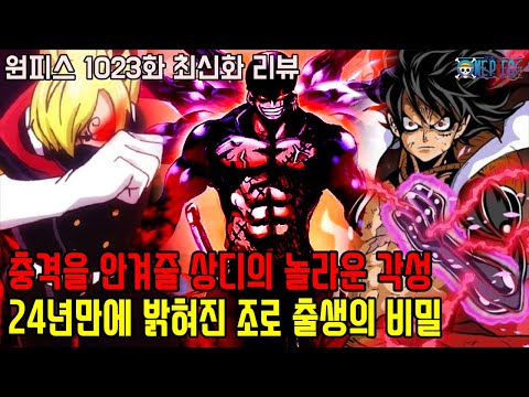 [원피스 1023화 최신화 리뷰]처음으로 공개되는 조로 출생의 비밀과 충격을 안겨줄 상디의 각성!!