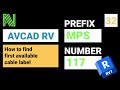 AVCAD RV - AVCAD for Revit -  How to find the first available cable label