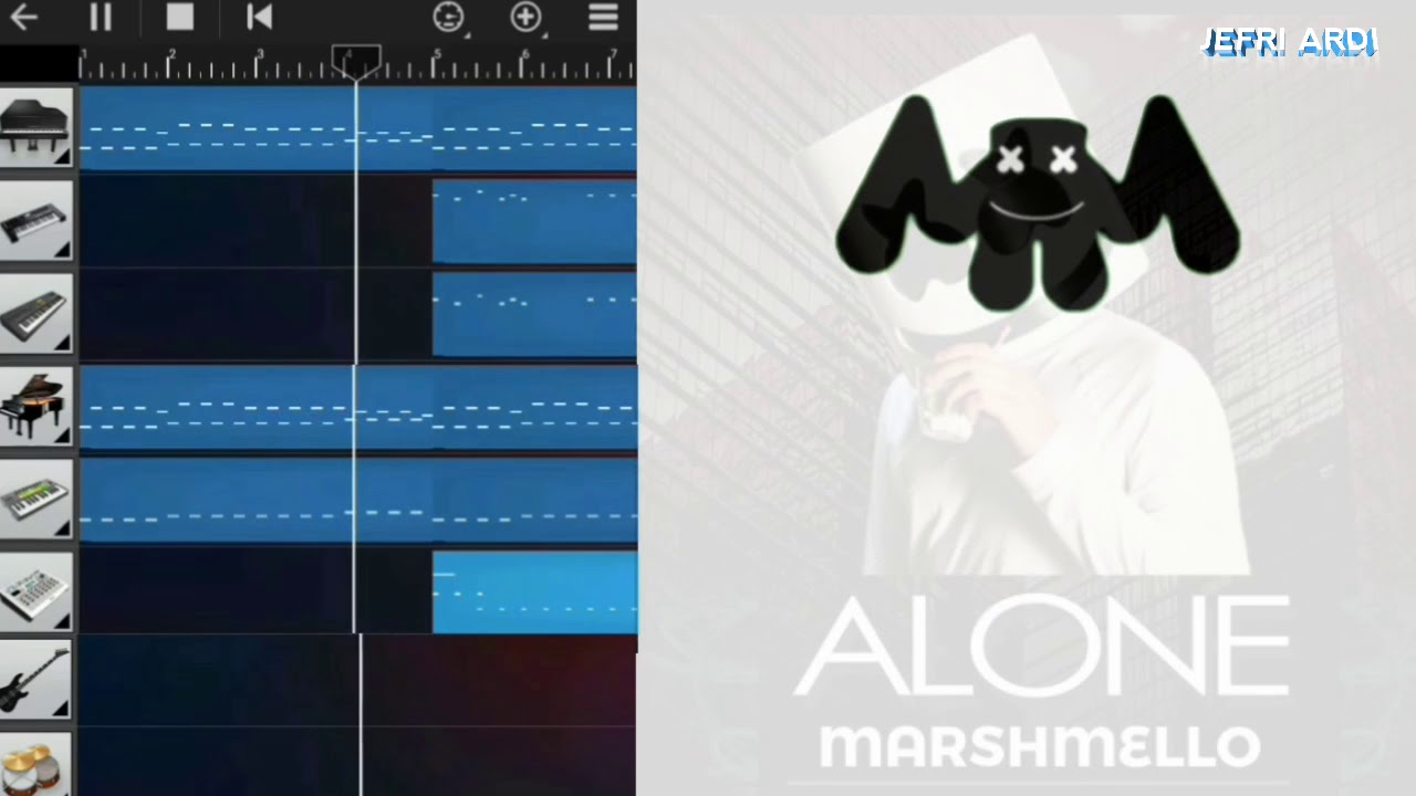 Marshmello Alone (cover apk walk band studio) by Jefri Ardi YouTube