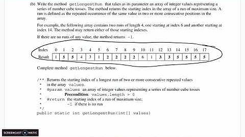 2009 AP CS A #1 (part 1)