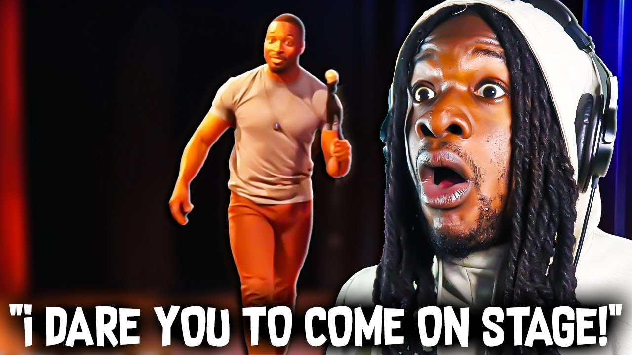 Comedian Rushing Heckler Tries Rushing Comedian On Stage!!! - YouTube