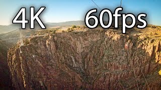 Cloudscraper Zipline on-ride 4K POV @60fps Royal Gorge Bridge & Attractions