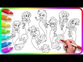 Coloring Pages EQUESTRIA GIRLS - Mermaids | How to color My Little Pony. Easy Drawing Tutorial Art