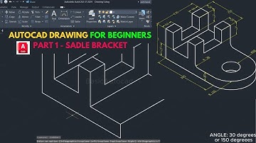 1st AutoCAD Practice 2D Drawing - Saddle Bracket