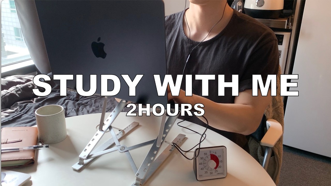 STUDY WITH ME | 2 HOURS | POMODORO(50/10) | NO MUSIC , REAL BACKGROUND ...