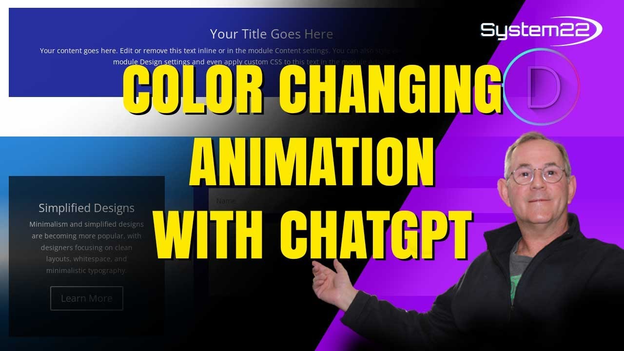 Divi Theme Color Changing Animated Background With ChatGPT - YouTube
