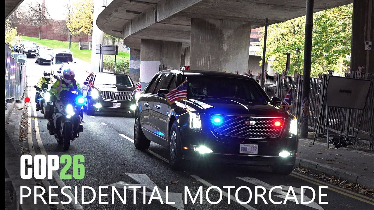 Joe Biden's massive motorcade in Glasgow!