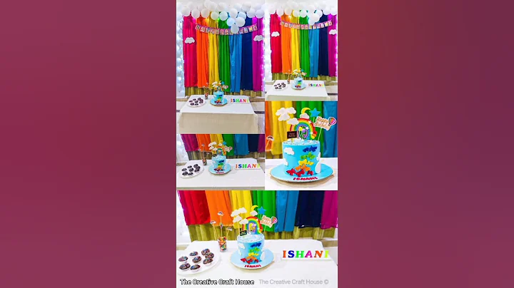 Birthday decoration with dupatta #birthday #decoration #rainbowtheme #homedecor #shorts #trending