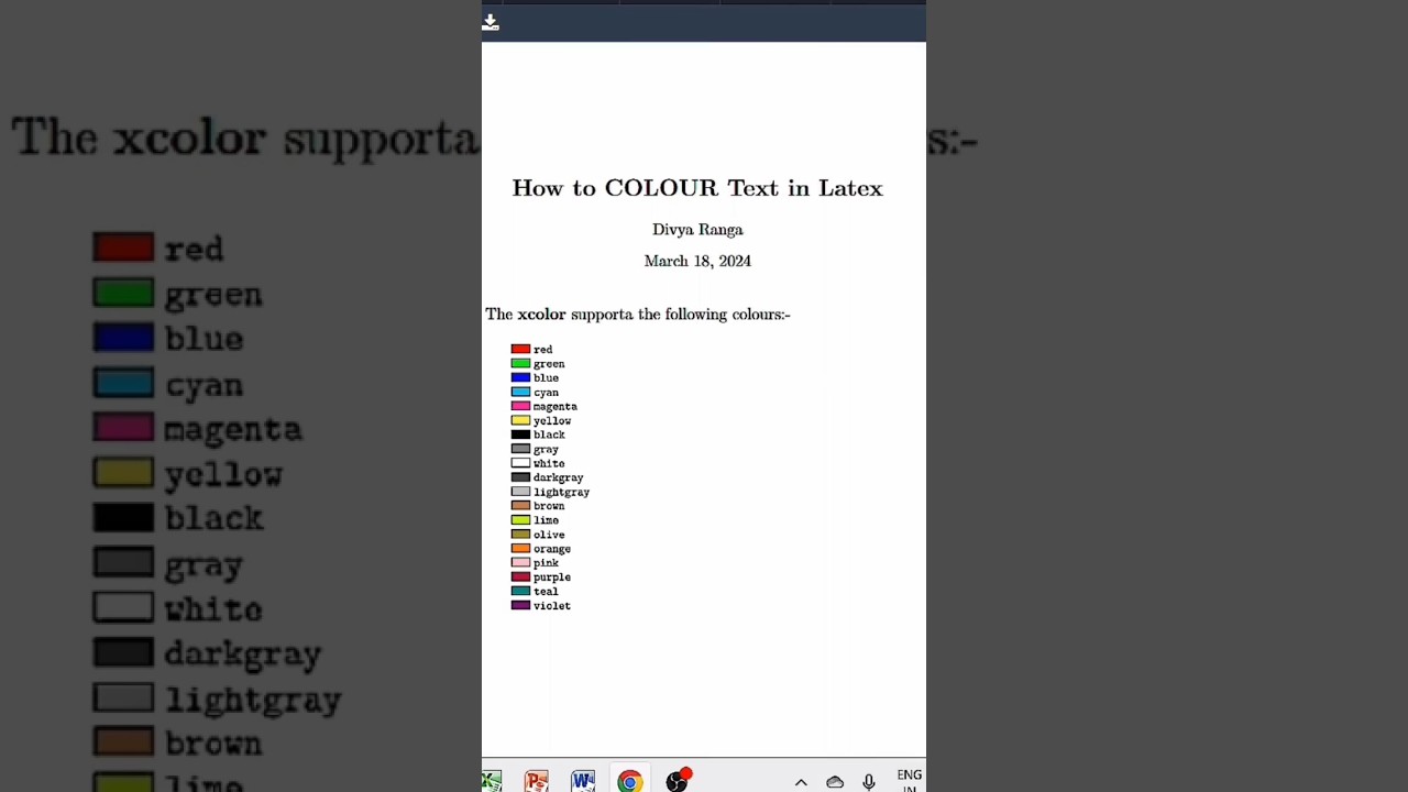 How Colour Text in Latex Overleaf 